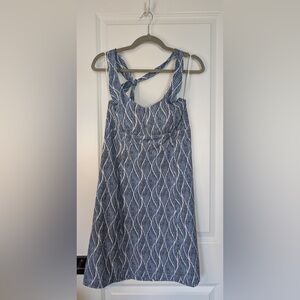 Krimson Klover Piper Geo Print Mini Halter Dress Blue and White Floral Small